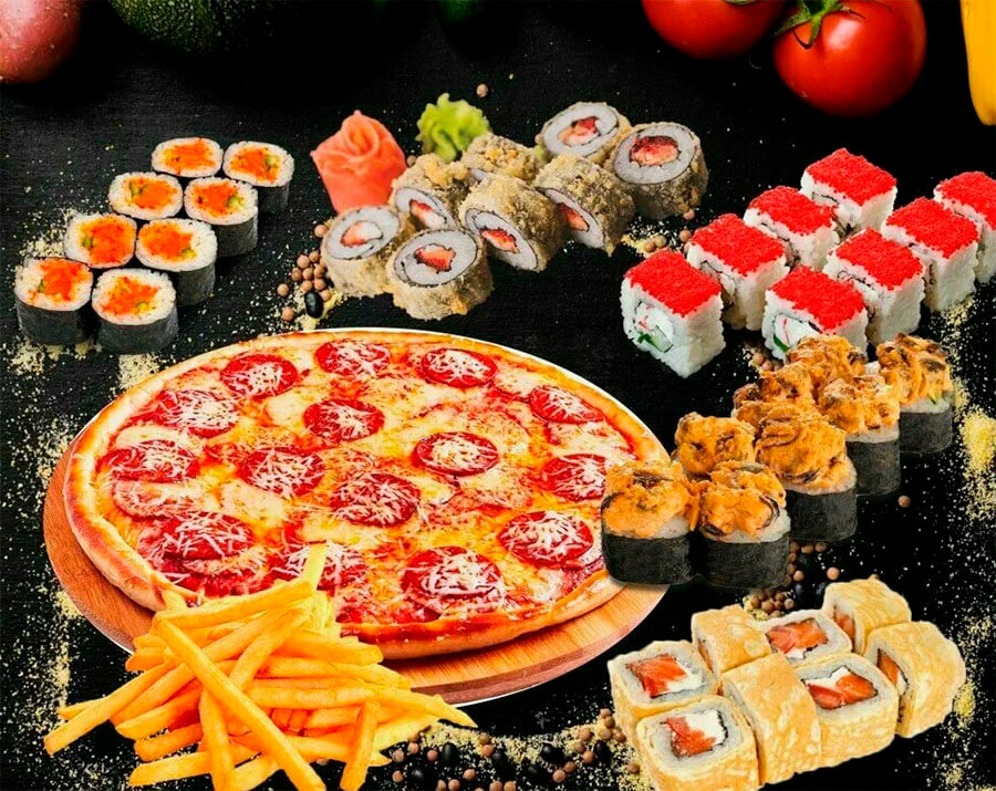 Доставка роллов и пиццы
