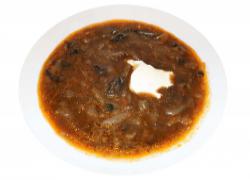 Борщ с сушёными грибами