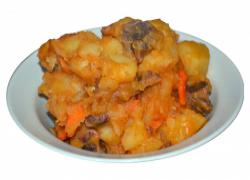 Куриные потроха с картофелем