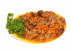 Сердце говяжье тушёное