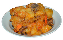 Куриные потроха с картофелем