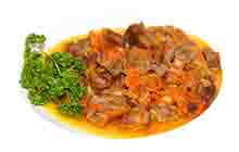 Сердце говяжье тушёное