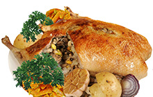 Утка фаршированная грибами