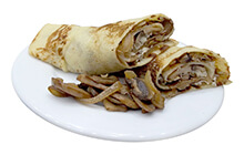 Яичные блины с грибами